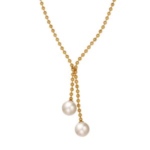 White Gray Black Pearl Pendant Chain Necklace • Waterproof Non Tarnish • Silver 18K Gold Plated 316L Stainless Titanium Steel Fashion Necklaces Women NL303