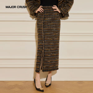 Elegant French Style Tweed Suit Golden Brown