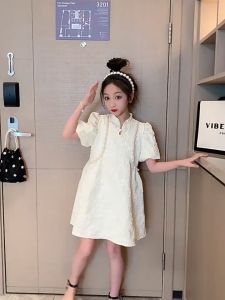 Đầm công chúa sườn xám cổ trang cho bé gái diện lê tết năm mới đẹp size 100-170 hàng Quảng Châu