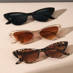 Cute Ladies Personalized Cat Eye Pink Sunglasses Dyed Lens Y2K Glasses Summer Travel Bohemian Style Sunglasses