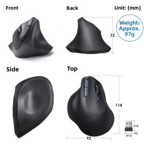 Sanwa Supply | Wireless Trackball Mouse Bluetooth Dual Mode Rechargeable Silent Ergonomic Vertical Grip