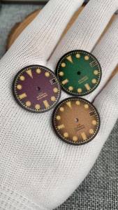 Tandorio | 29mm NH34A Purple/Green/Brown Frosted Watch Dial Face Hands Set for GMT Automatic Mens Watches MOD Accessories Luminous