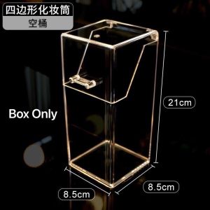 READY STOCK Transparent Acrylic Makeup Brush Cosmetic Storage Box Makeup Brush Holder Dust Proof Transparent with Pearl Cosmetic Storage Box 透明化妆刷珍珠收纳筒