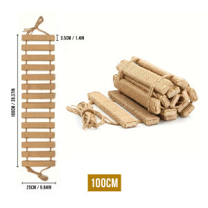 50CM/100CM Cat Ladder Bridge with Sturdy Sisal Rope Scratching Posts & Soft Plush Steps - Space-Saving Pet Furniture for Indoor