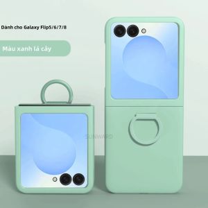 Ốp Điện Thoại Samsung Galaxy Z Flip Series Cao Cấp Màu Gradient Cảm Giác Như Da Thật - Vỏ Bảo Vệ Silicon Có Vòng Tròn Lớn Chống Sốc Chống Xước