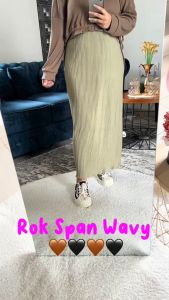 Haseena Rok Span Plisket Wavy Lidi Zalfa Pleated Skirt Dewasa All Size up to Jumbo Bumil Friendly