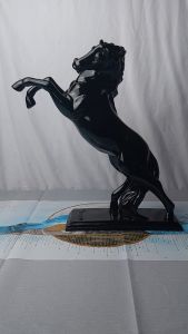 Miniatur pajangan kuda masteng hitam mewah ukuran besar