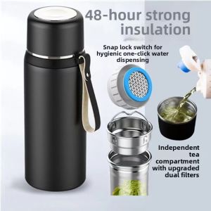 Large Capacity Portable Double Lid Thermal Flask