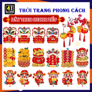 Set 6 Dây Treo Trang Trí Tết - Liễn Dây Lân Sư Rồng Thần Tài Decor Nhà Cửa May Mắn Đồ Decor Tết - Liễng Đỏ Trang Trí Tết Treo Đào Mai