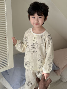Cotton Summer Sleepwear Set Loose Breathable Thin Home Clothes for Kids