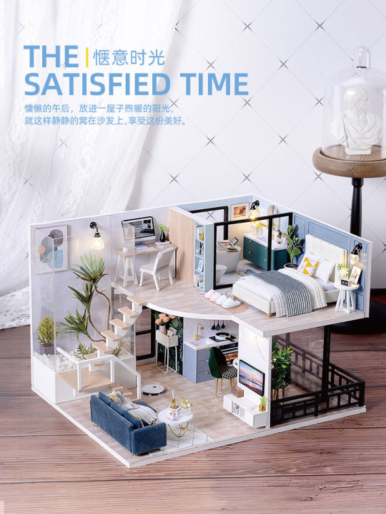 DIY Cottage Cozy Time Loft Villa Handmade House Building Toy Model