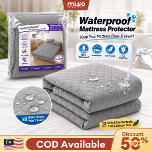 MISO Waterproof Cadar Queen Mattress Pillow Protector Cover Cadar Patchwork Fitted Bedsheet Set Queen /King /Single
