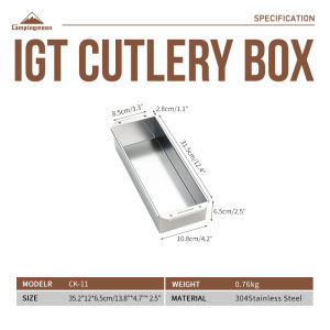 CAMPINGMOON CK-11 Outdoor Camping Travel Picnic Cutlery Utensil Stainless Steel Food Container Vegetable Box