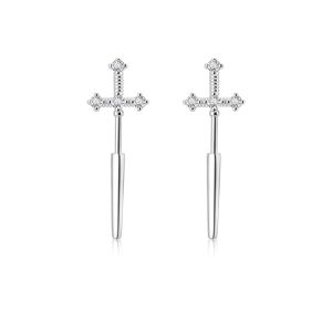 GUDUD | Tough Stylish Cross Single Earring 925 Silver