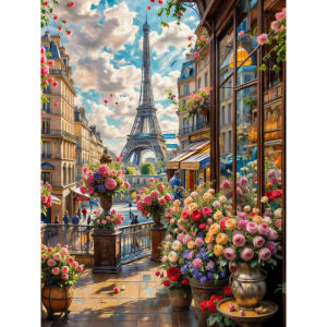 Jigsaw Puzzle for Adults 500/1000/1200/2000PCS Paris City Floral Artwork Mindful Game Stress Relief Decor Gift