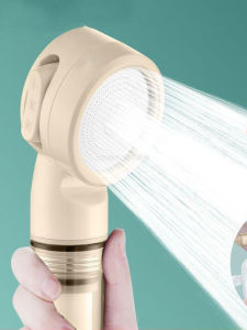 Portable Travel Shower Head Handheld Pump up Bathing Hotel Simple Business Trip Shower Head Set Plastic Material