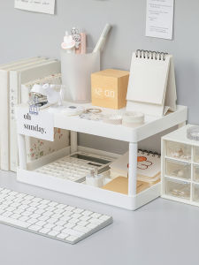 INS Style Minimalist Double-Layer Storage Rack Desktop Storage Rack Desk Stationery Organizing Rack Dormitory Desktop Transformation Rack