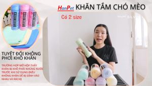 Hanpet - Không cần phơi - Khăn tắm siêu thấm cho thú cưng có hộp. 2 size cho chó mèo