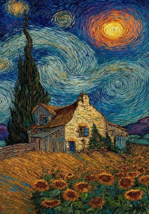 Beautiful Van Gogh Starry House Scene Jigsaw Puzzle 500/1000/1200/2000PCS Mindful Game Stress Relief Decor Gift