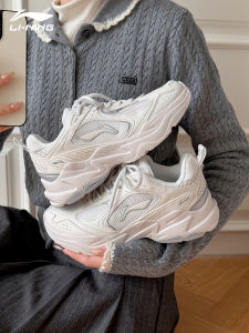 Li-Ning Womens Running Shoes 2025 Winter New Dad Sneakers Heightening Casual White Running Shoes Little White Shoes