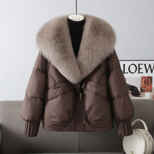 Shalldoer | High-Quality Beautiful Fox Fur Hooded Womens Coat