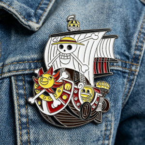 Bandai | One Piece Thousand Sunny Pirate Ship Enamel Pin Anime Brooch Lapel Pin for Jacket Backpack Clothing Decor Cartoon Badge