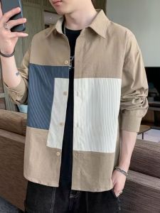 Áo Sơ Mi Nam Dài Tay Thường Ngày Mùa Xuân Thu Phong Cách Mới Rộng Rãi Phong Cách Nhật Bản HongKong Thời Trang Áo Khoác Ngoài Màu Khối