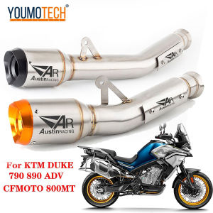 Orange tip For KTM DUKE 790 duke 890 ADV CFmoto 800MT Motorcycle Exhaust Pipe Escape Full System Modify Muffler front Link Pipe Stainless Steel