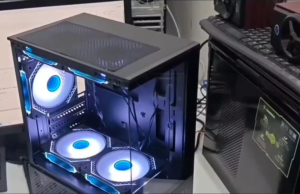 Expose Pc Case Computer Case Build-in 3 Fans Tempered Glass Desktop Casings For PC MATX Mini-ITX Home Office Business