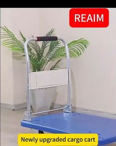 REAIM Trolley Cart - Heavy Duty 1000KG Foldable Platform Hand Truck with 4 Wheels for Multifunctional Transport