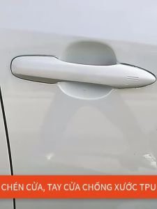 Combo 8 miếng decal hõm cửa (chén cửa) hõm cửa carbon ốp tay cầm ô tô bằng TPU chống xước và chống va đập