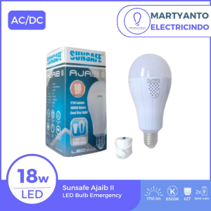Lampu LED Emergency AC/DC Sunsafe Ajaib II 18 Watt Warna Putih