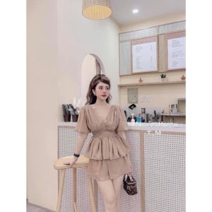 Set Áo Babydoll Nhún Eo + Quần Hàng Đẹp