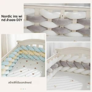 รั้วห้องนอนเด็กตกแต่งเตียงเด็กทารกข้างเตียงราวบันไดกันตกแบบ DIY แถบทอป้องกันการชนกันของเด็กรั้วข้างเตียงเด็ก