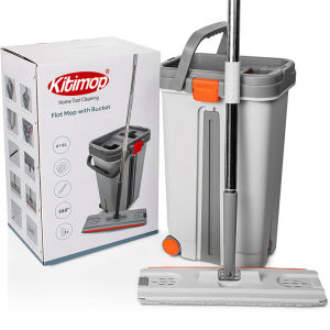Cây Lau Nhà KITIMOP PRO MAX Thùng Lau Nhà Tự Vắt Thông Minh Chổi Lau Nhà Xoay 360 Độ 3 Bông Lau