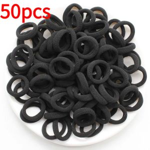 50/100PCS Women Girls black Nylon Elastic Hair Bands Ponytail Hold Small Hair Tie Rubber Bands Scrunchie Hair Accessories