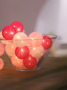 Lampu Hias Kamar Bola Kapas 20LED 3M / Cotton LED String Light Tumblr Dengan USB Untuk Pesta / Lampu Tidur Tumblr Tumbler Aesthetic