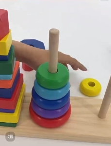 RAINBOW THREE COLUMN TOWER STACKING BLOCKS