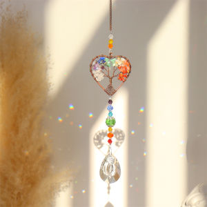 Lucky Tree Sun Catcher Crystal Wind Chimes Pendant Pendant Light Shadow Hanging Ornament Home Garden Window Hanging Decoration