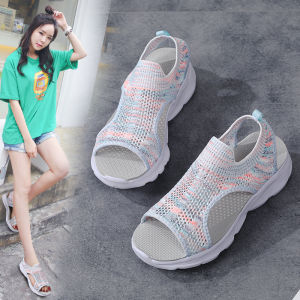 Lightweight Breathable Womens Sandals Summer Pregnant Shoes Soft Bottom Mesh Sports Sandals Big Size 42 Comfortable Ladies Footwear