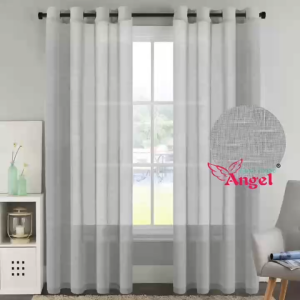 Semi-Sheer Curtain Voile Window Cozy Privacy Room Drapes Linen Look Decoration Drapery Suitable