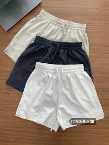 White Ice Silk Sembach Womens Shorts Spring 2025 New Casual Loose Wide Leg Five-Quarter Sport Pants High Waist Polyester Fiber