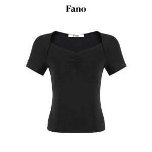 Fano | Áo Thun Giảm Eo V-Neck Knit Tay Ngắn