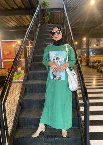 Midi Dress Arzheina Baju Midi dress wanita kekinian  Midi Dres terbaru 2022 Midi Dress motif wanita Terbaru-