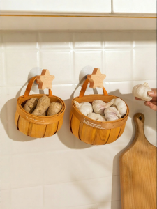 MODERN SWEETHOME | Kitchen Hanging Bamboo & Rattan Storage Basket