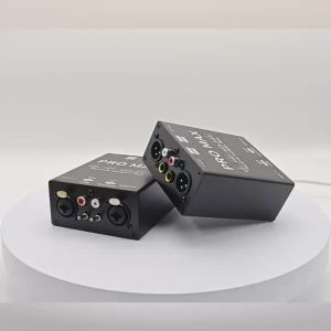 Professional Audio Isolator Noise Reduction DI Box 6.35 to XLR Stereo Noise Eliminator for Live Streaming Guitar Sound Card