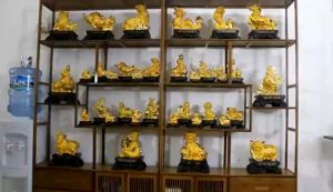 十二生肖摆件 招财生肖摆件 鼠牛虎兔龙蛇马羊猴鸡狗猪绒沙金招财工艺品 Zodiac Feng Shui 2024