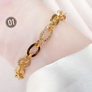 Xpidgx6 || Gelang Tangan Rantai Xuping Hamidah Terbaru Motif Oval Polos Mix Permata Zircon