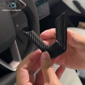 Steering Wheel Patch for Tesla Model 3 Highland Model Y Juniper 2025 Real Carbon Fiber Steering Wheel U-shaped Protective Cover