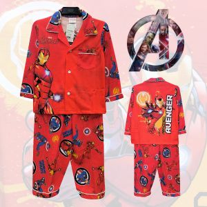 (Kids) ชุดนอนเด็กผ้าทีเค (TK) ลายไอรอนแมน (Ironman) แขนยาวขายาว (LL) ลิขสิทธิ์แท้ ประเทศไทย
